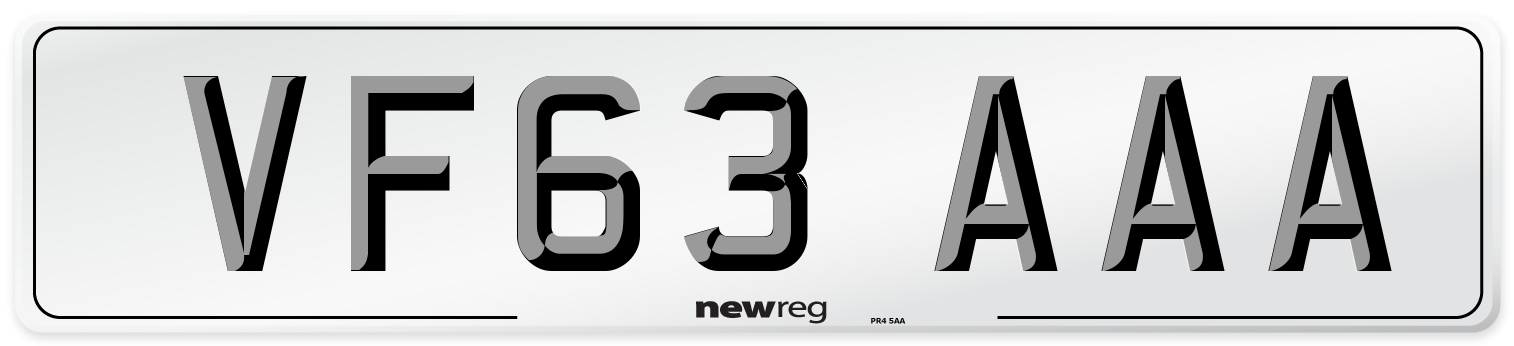 VF63 AAA Number Plate from New Reg